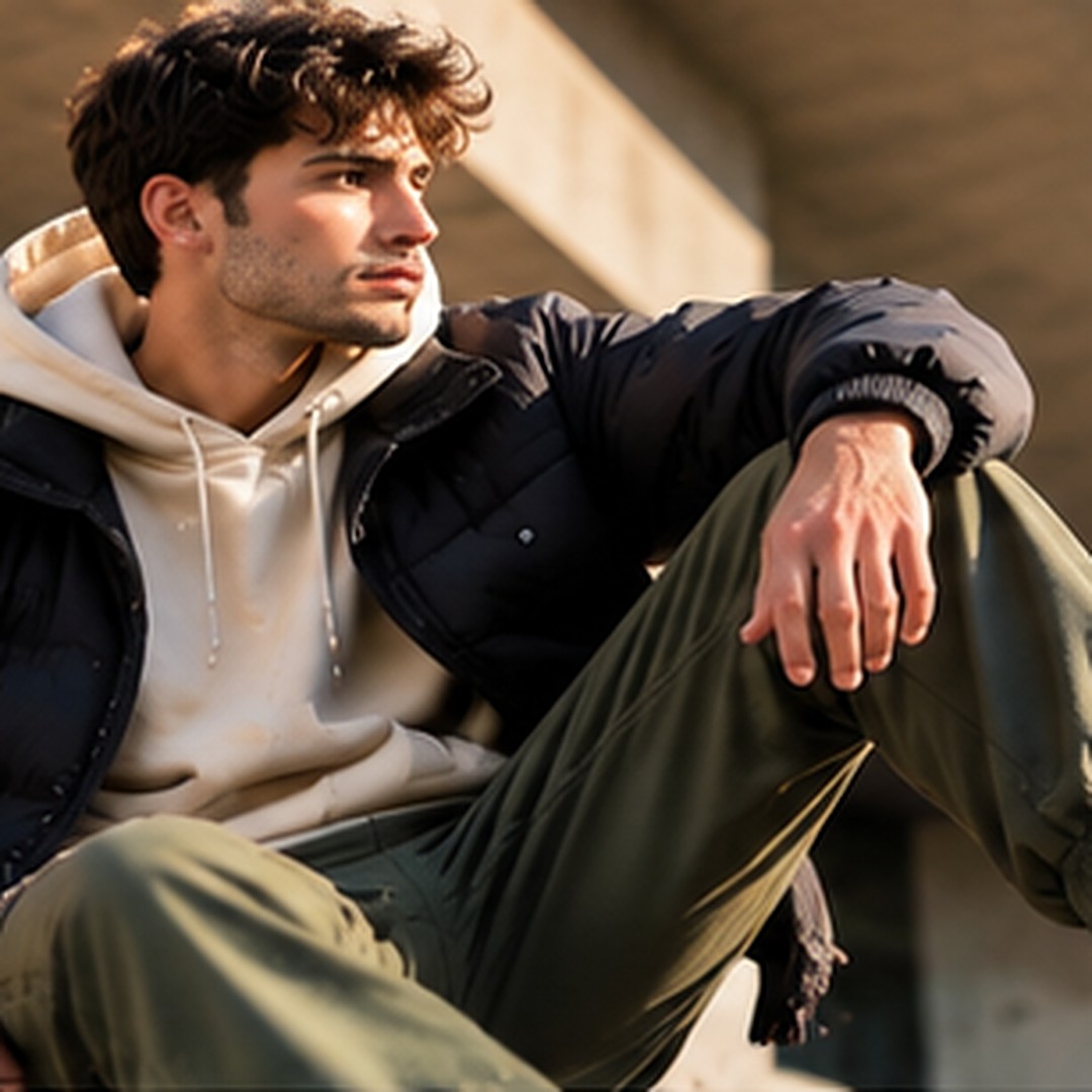 Hombre con ropa urbana - moda deportiva hombre